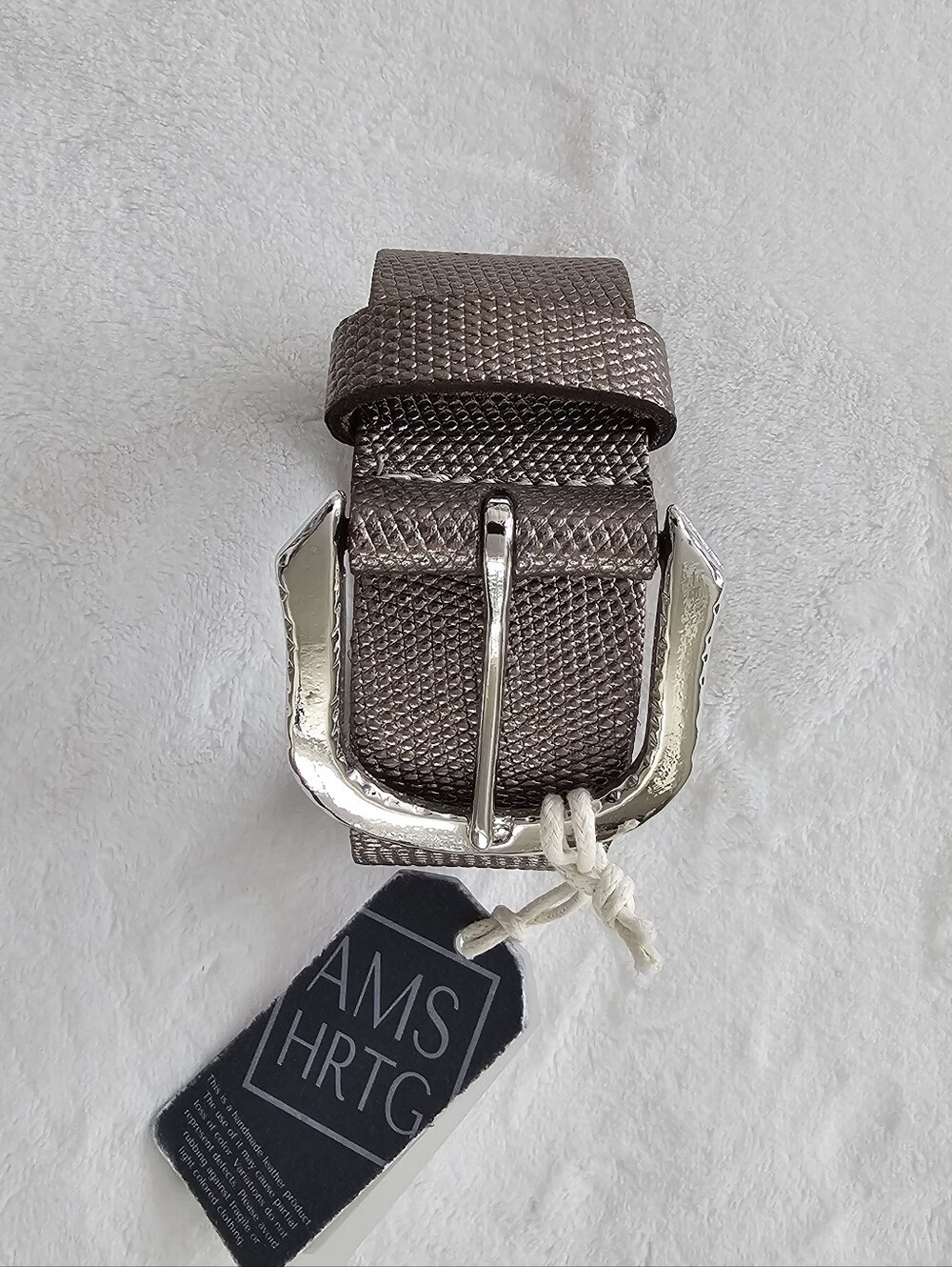 Amsterdam Heritage Dana Metallic Leather Belt Brown NWT Size M/L